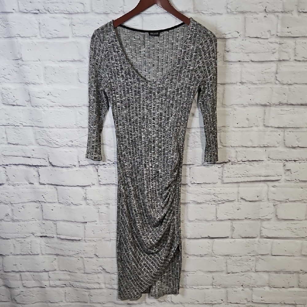 Love Culture Gray and Black Midi Bodycon Dress